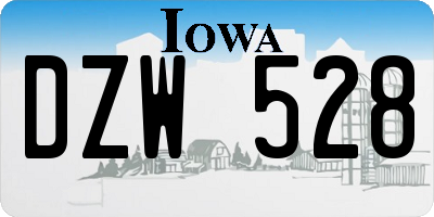 IA license plate DZW528