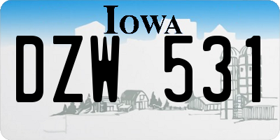 IA license plate DZW531