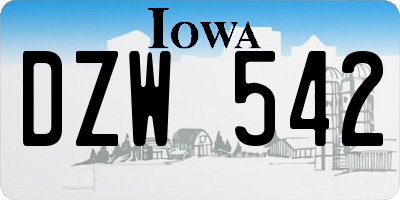 IA license plate DZW542