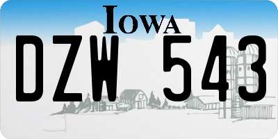 IA license plate DZW543