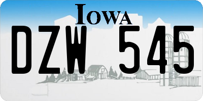 IA license plate DZW545
