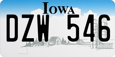 IA license plate DZW546