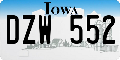 IA license plate DZW552