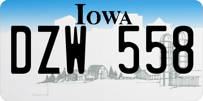 IA license plate DZW558