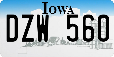 IA license plate DZW560