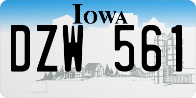 IA license plate DZW561