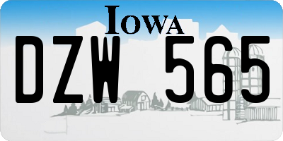 IA license plate DZW565