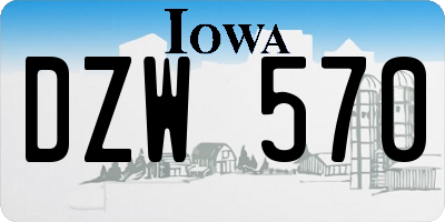 IA license plate DZW570