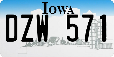 IA license plate DZW571