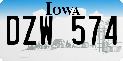 IA license plate DZW574