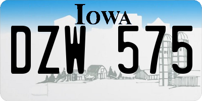 IA license plate DZW575