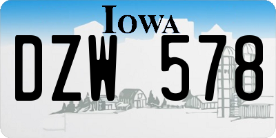 IA license plate DZW578