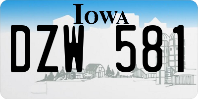 IA license plate DZW581