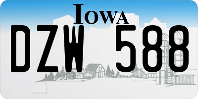 IA license plate DZW588