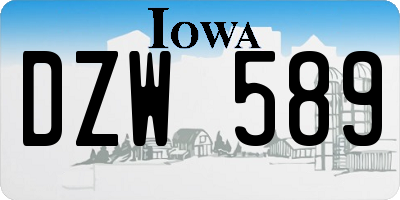 IA license plate DZW589