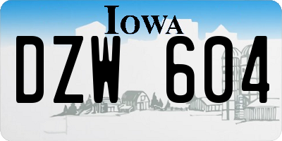 IA license plate DZW604