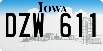 IA license plate DZW611