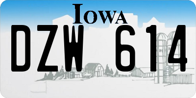 IA license plate DZW614