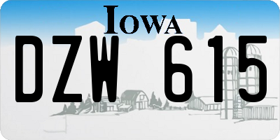 IA license plate DZW615