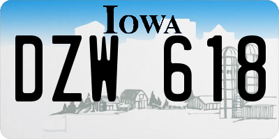 IA license plate DZW618