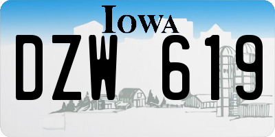 IA license plate DZW619