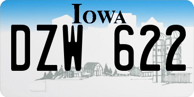 IA license plate DZW622