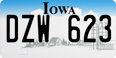 IA license plate DZW623