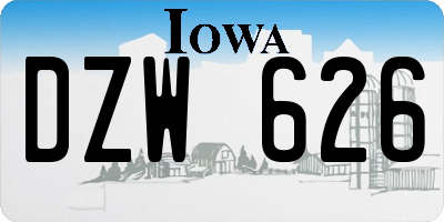 IA license plate DZW626