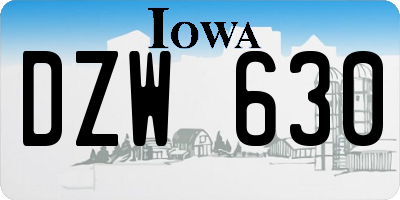 IA license plate DZW630