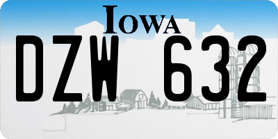 IA license plate DZW632