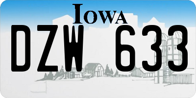 IA license plate DZW633