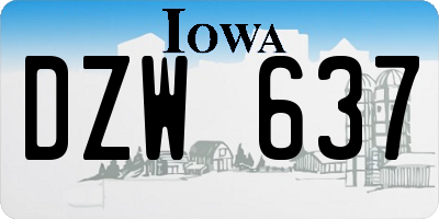 IA license plate DZW637