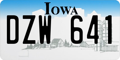 IA license plate DZW641