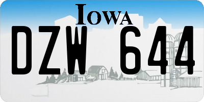 IA license plate DZW644