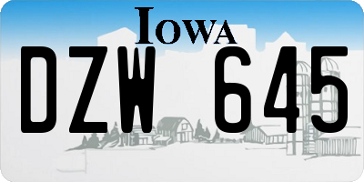 IA license plate DZW645