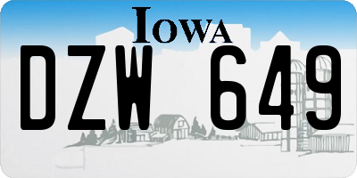 IA license plate DZW649