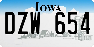 IA license plate DZW654