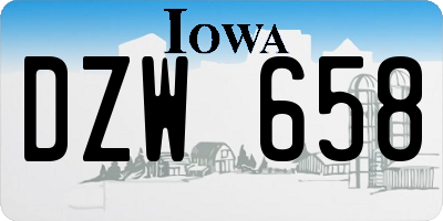 IA license plate DZW658