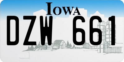 IA license plate DZW661