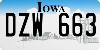 IA license plate DZW663