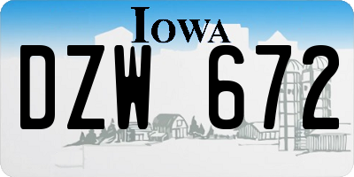 IA license plate DZW672