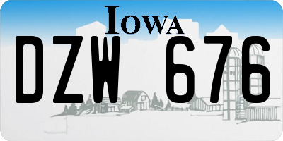 IA license plate DZW676