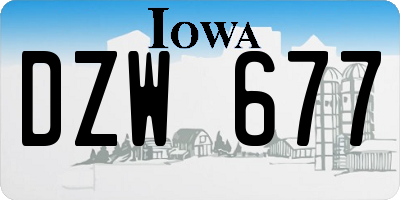 IA license plate DZW677
