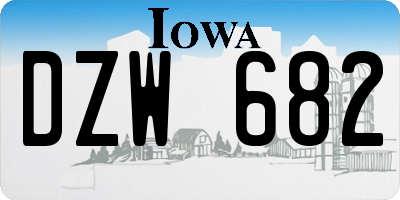 IA license plate DZW682