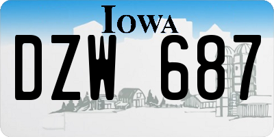 IA license plate DZW687