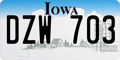 IA license plate DZW703