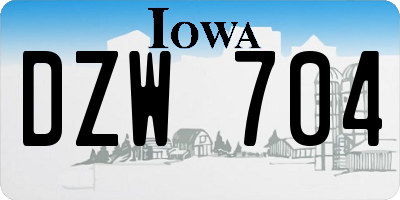 IA license plate DZW704