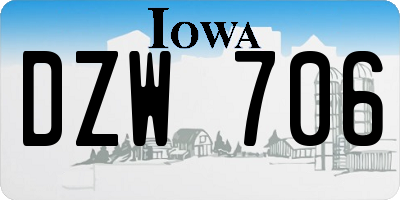 IA license plate DZW706