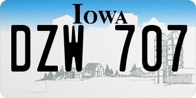 IA license plate DZW707