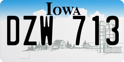 IA license plate DZW713